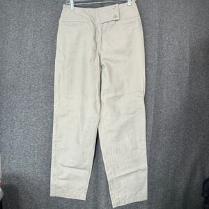 HARVE BENARD High‎ Waisted Khaki Cotton Pleated Trousers Pants Women's Size 10